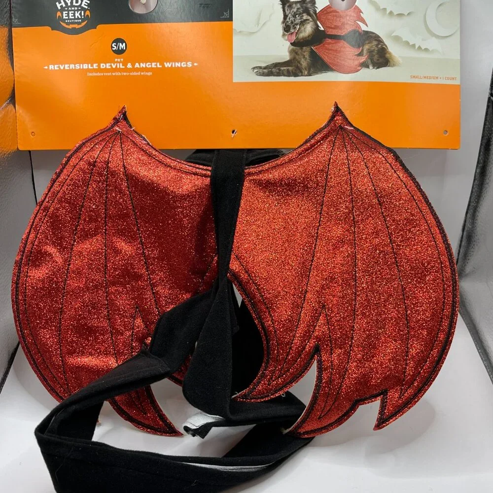 NWT Hyde & EEK! Boutique Halloween Reversible Red Devil/Angel Wings Dog Costume